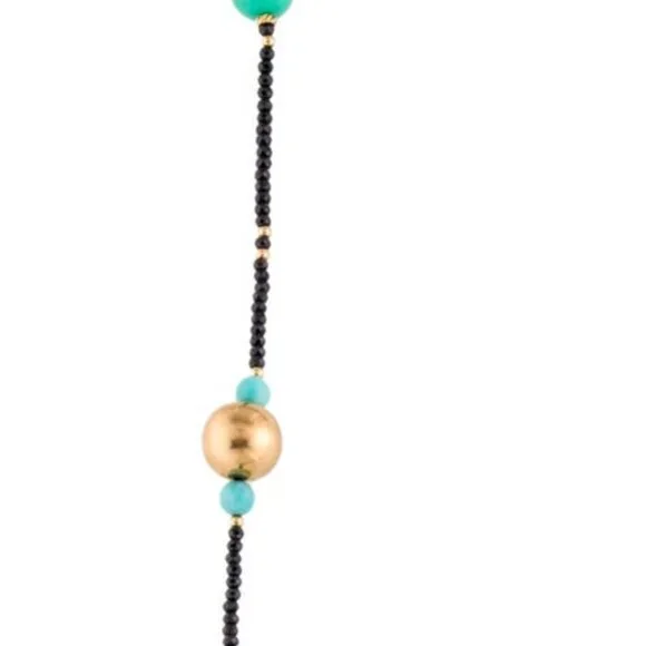 DAVID YURMAN 18K 750 AMAZONITE, CHRYSOPRASE & SPINEL BEAD STRAND NECKLACE